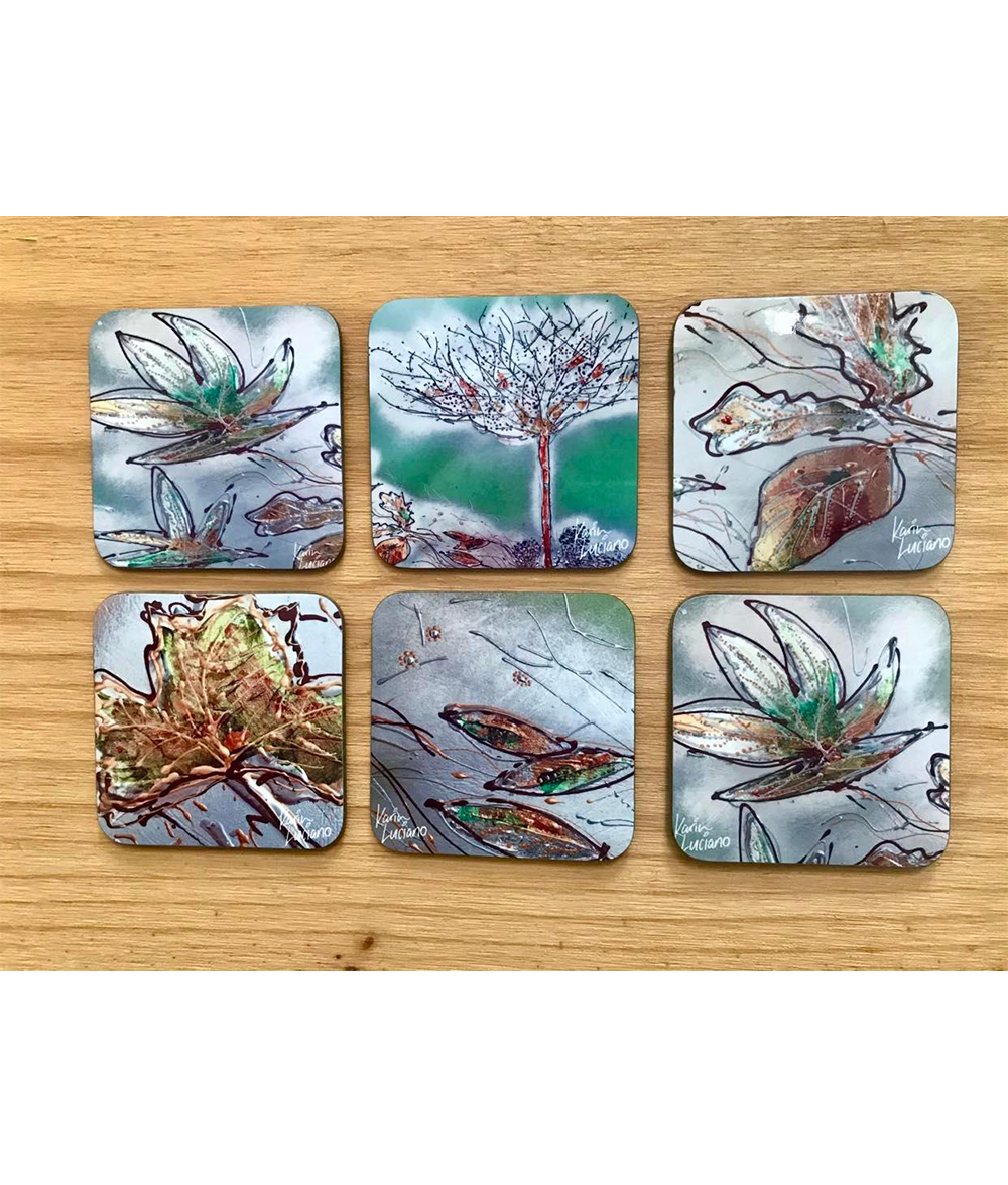 Art Drink Coaster Sets. Whisperings Collection.